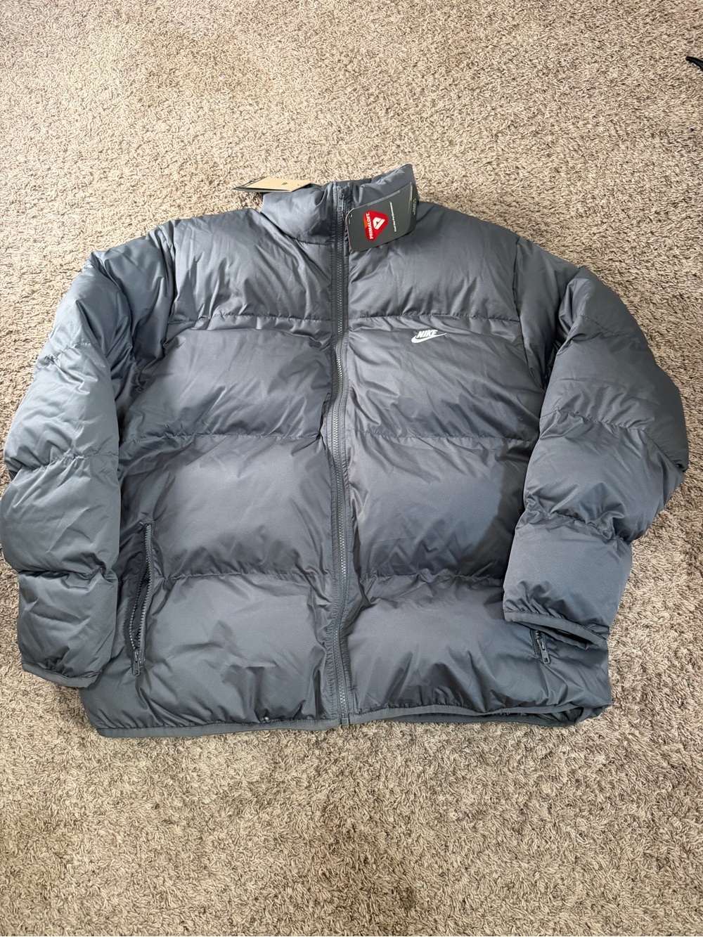 Nike Sportswear Club Puffer Jacket Grey Primaloft FB7368-068 Men's Size XL